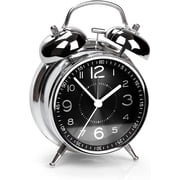 AYRELY Super Loud Alarm Clock for Heavy Sleepers Adults,Twin Bell Retro 4 Inch Silent Non-Ticking Quartz with Backlight, Metal dial, Alarm Clocks for Bedrooms Bedside Black