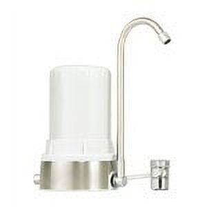 AYRO HT PLUS - COUNTERTOP WATER FILTER WITH ALKALINE MINERALS & ANTIOXIDANTS - WHITE BRUSHED STAINLESS