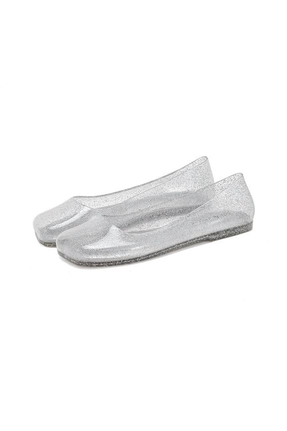 Transparent Jelly Shoes PVC Casual Flat Square-Toe Sandals