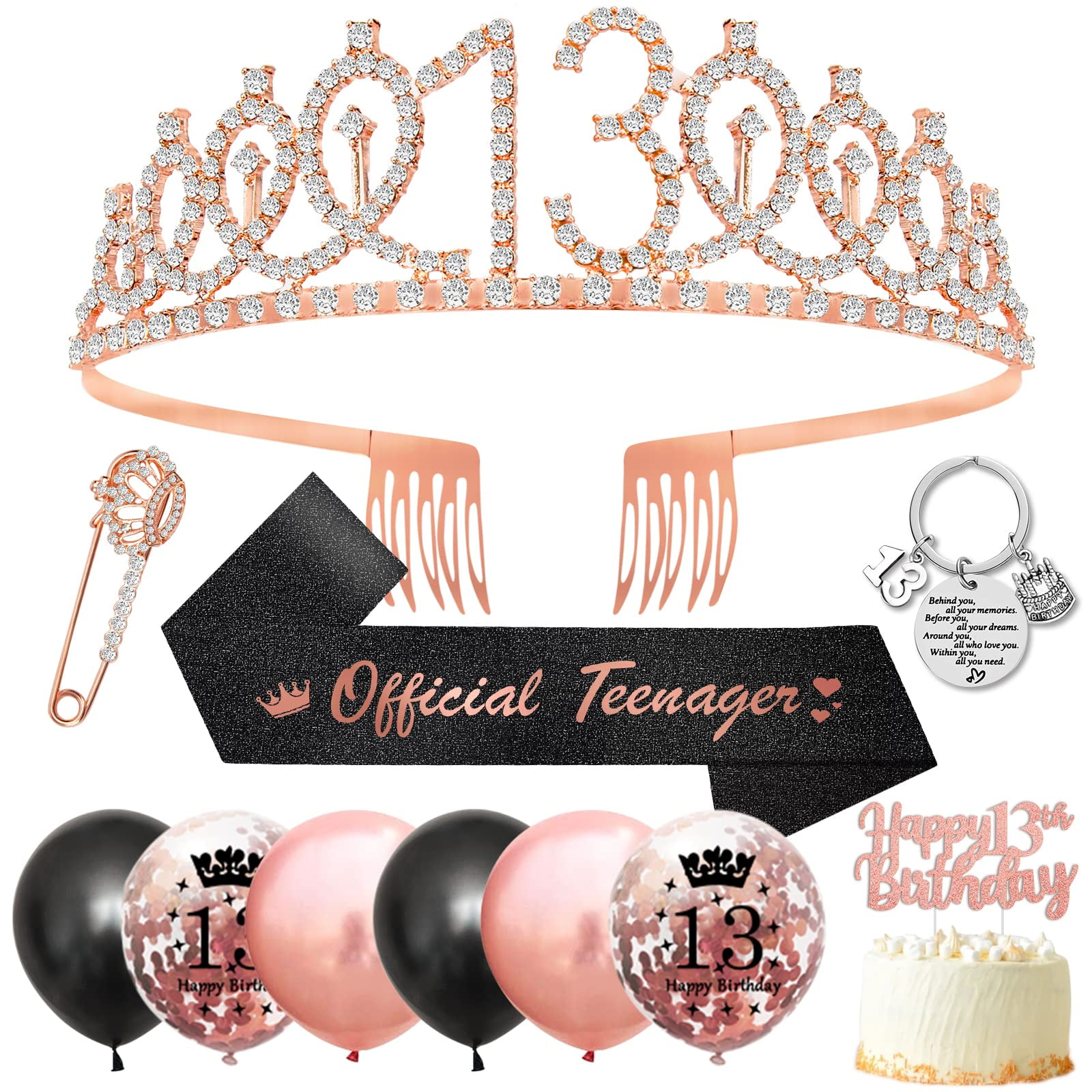 13 Sash And 13 Tiara For 13th Birthday Decorations For Girls