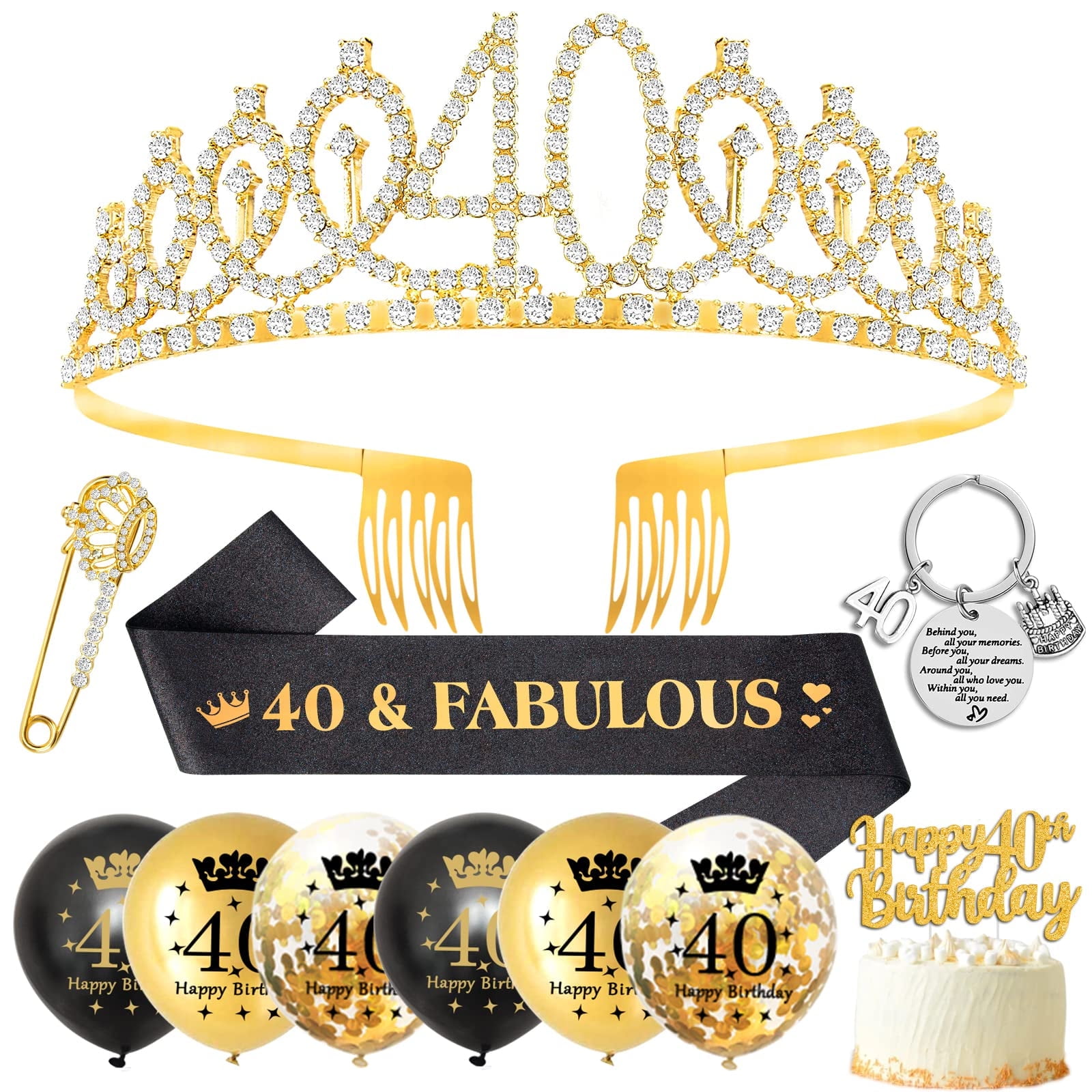 Frcolor 40. Geburtstag Tiara – Rotes Strass-Stirnband Mit Kämmen Für Die Besondere Feier