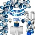 thumbnail image 1 of AYUQI Blue 30th Birthday Decorations for Men, Navy Blue Silver Happy 30th Birthday, Blue and Silver 30th Birthday Balloons with Birthday Banner for Him 30 Years Old Birthday Party Supplies, 1 of 9