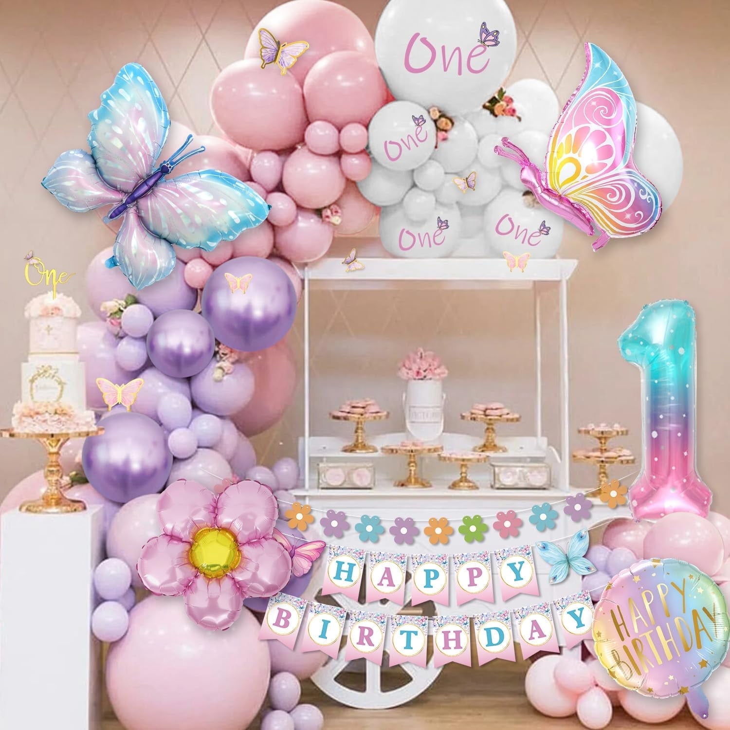 first birthday butterfly birthday plates