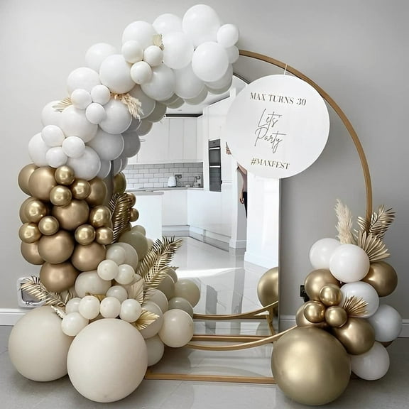 AYUQI White Sand Balloon Garland Kit for Neutral Boho Engagement Wedding Christening Day Baby Shower Bridal Shower 30th Birthday Opening Party Backdrop Decorations