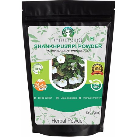 AYURVEDASHREE Shankhpushpi Powder 200 Gm, Convolvulus Pluricaulis, Supports Immunity System, Vegan, Non GMO, GMP Certified, Gluten Free