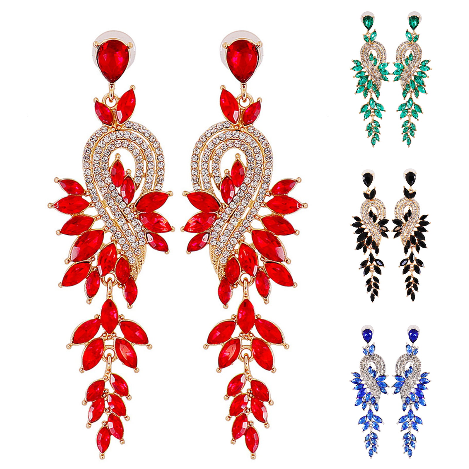 Ayyufe 1 Pair Dangle Earrings Faux Pearl Rhinestones Jewelry Shining Plated Drop Earrings for Party, Women's, Size: One size, Silver