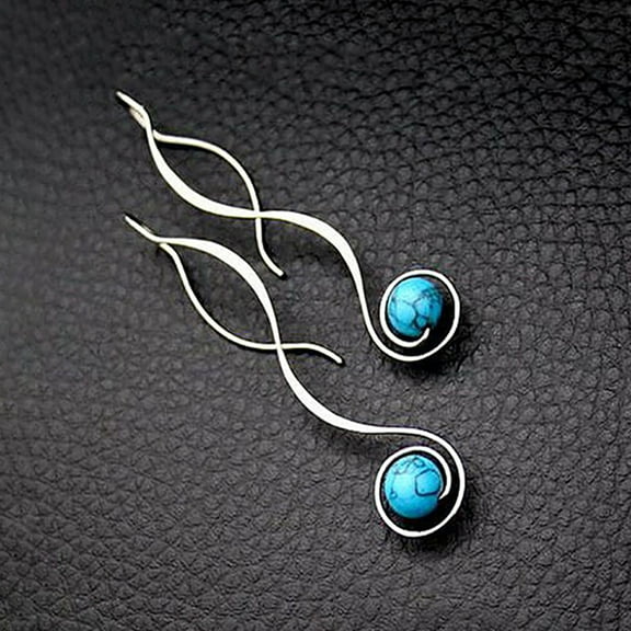 AYYUFE 1 Pair Exquisite Dangle Earrings Faux Turquoise Fall Resistant Elegant Long Style Hanging Earrings for Gifts