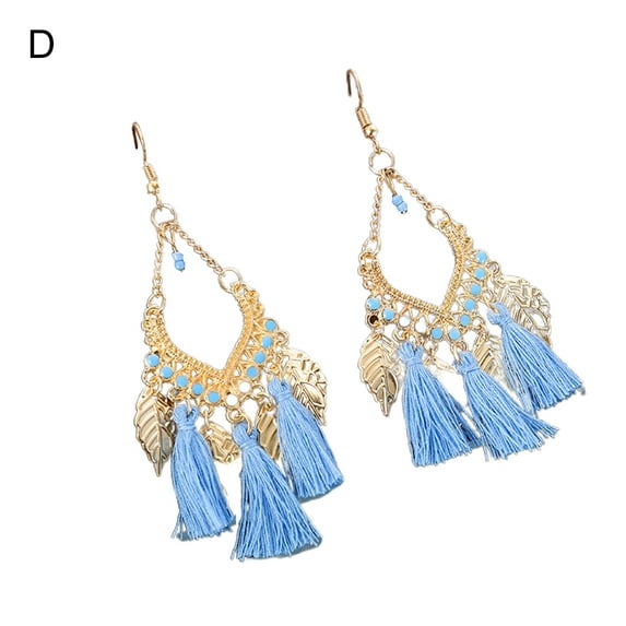 AYYUFE 1 Pair Hook Earrings Leafs Tassels Jewelry Vintage Long Lasting Drop Earrings for Daily Wear Alloy Multi-color
