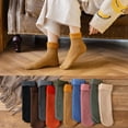 thumbnail image 1 of AYYUFE 1 Pairs Mid-Tube Ribbed Unisex Socks Winter Solid Color Thickened Fleece Lining Socks Daily Wear, 1 of 8