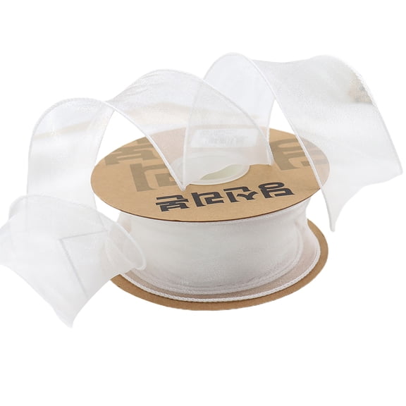 AYYUFE 1 Roll Organza Ribbon Wavy Beautiful 2 Yard Multi-functional Transparent Chiffon Mesh Ribbon Holiday Supplies