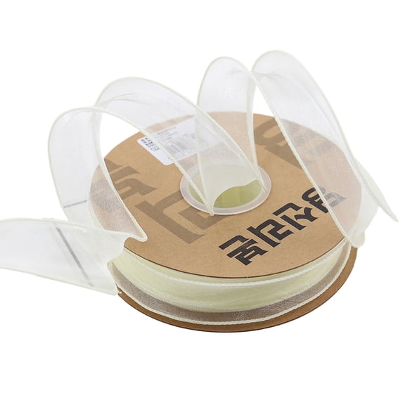 AYYUFE 1 Roll Organza Ribbon Wavy Beautiful 2 Yard Multi-functional Transparent Chiffon Mesh Ribbon Holiday Supplies