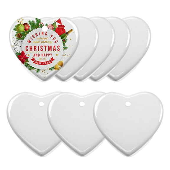 AYYUFE 1 Set Ceramic Pendant Sublimated Washable Wear-resistant Decorative White Porcelain Sublimation Blank Ceramic Ornament for Christmas