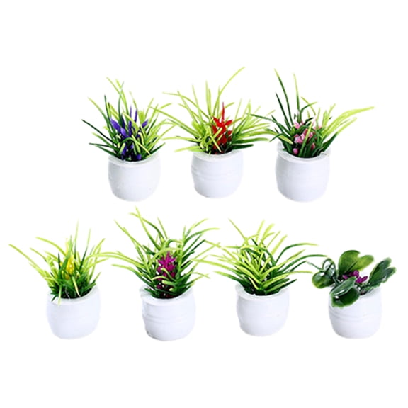 AYYUFE 1 Set Potted Plant Statue DIY Weather-resistant PVC Delicate Detail Mini Flower Miniature Home Decor