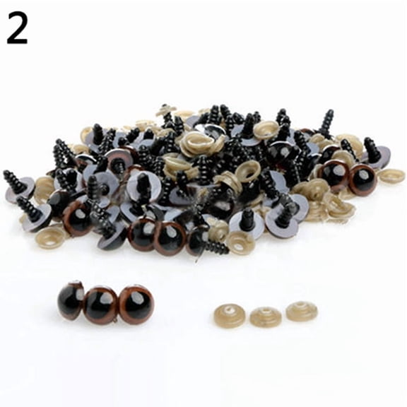 AYYUFE 100 Pcs 10mm Plastic Safety Eyes for Teddy Bear Doll Animal Puppet Craft DIY
