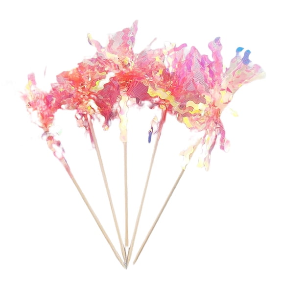 AYYUFE 100Pcs Happy Birthday Cake Toppers Glitter Cake Decoration Colorful DIY Baking Cupcake Toppers for Wedding Birthday Party Orange