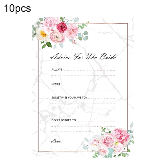 AYYUFE 10Pcs Bridal Game Card Printed Exquisite Workmanship Floral Design Non-fading Reliable Wedding Game Party Supplies