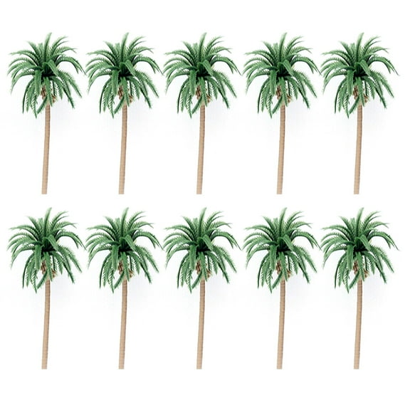 AYYUFE 10Pcs Mini Artificial Coconut Palm Trees Model DIY Landscape Layout Accessory