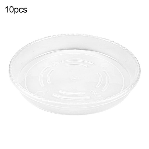 AYYUFE 10Pcs Plastic Flower Pot Drip Trays Clear Round Shape Creative Saucers Decor