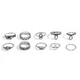 thumbnail image 1 of AYYUFE 10Pcs Women's Punk Vintage Hollow Flower Jewelry Midi Knuckle Rings Set Alloy, Rhinestone Silver, 1 of 5