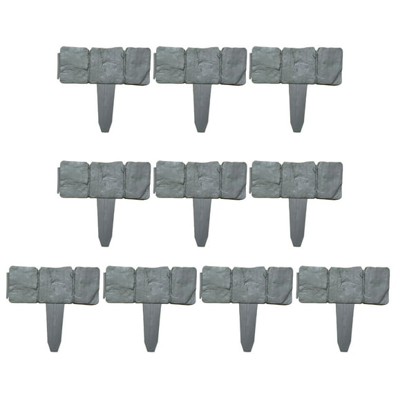 AYYUFE 10pcs Garden Edging Border Faux Stone Form Design Anti-deform Garden Edging Border, Garden Landscape Edging Border Yard Supply