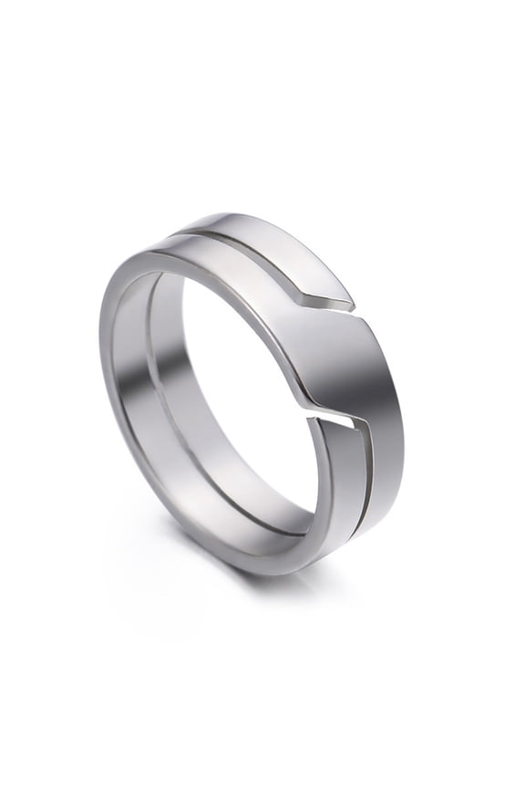 11PCS Couple Ring Classic Geometry Glossy Decorative All Match Jewelry Gift Stainless Steel Men Women Personality Line Pattern Engagement Finger Ring for Daily Wear,White,US 11