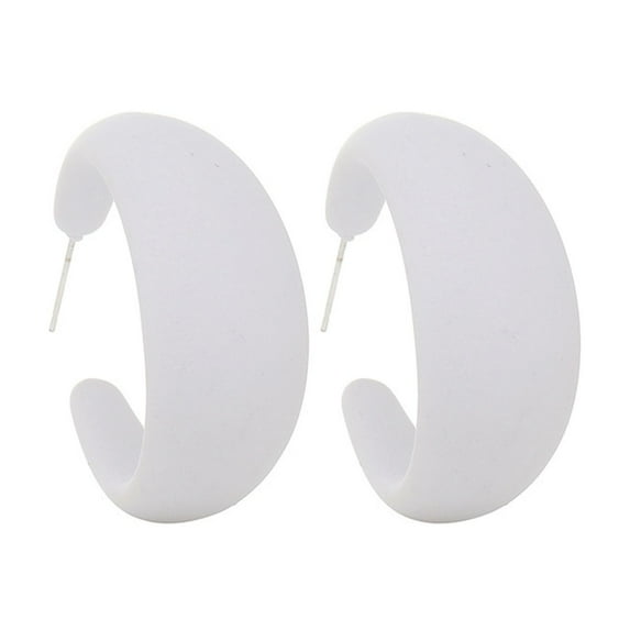 AYYUFE 11PCS Drop Earring Vibrant Color Non-Irritation Exaggerated C-Shaped Dangle Earring Piercing Jewelry Accessories,White