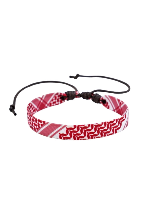 11PCS Hand Strap Adjustable Braided Traditional Patterns Geometric Dot Print Kerchief Style Color Matching Weave Bracelet Wristband,Red