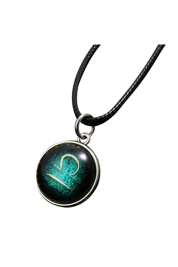 11PCS Horoscope Pendant Necklace with Extended Chain Dress Up Hypoallergenic Luminous 12 Constellation Necklace Jewelry,Libra
