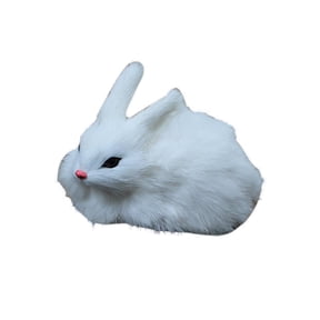 AYYUFE 15cm Mini Realistic Simulation Rabbit Plush Toy Animal Bunny Model Gift