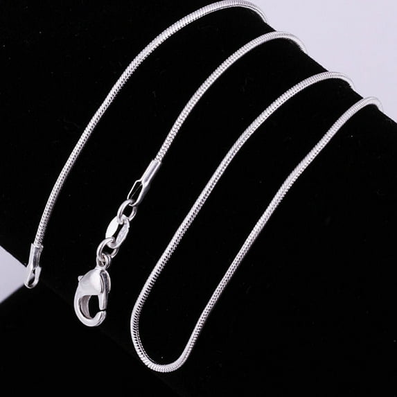 AYYUFE 16 Inch - 24 Inch Women Silver Plated Snake Chain Necklace