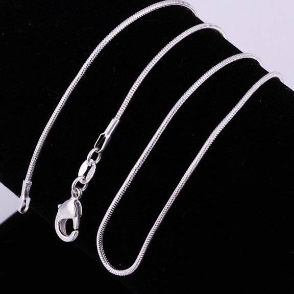 AYYUFE 16 Inch - 24 Inch Women Silver Plated Snake Chain Necklace