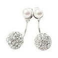 thumbnail image 1 of AYYUFE 1Pair Ear Studs Faux Pearl Decor Jewelry Alloy Women Front Back Stud Earrings for Birthday Party Rhinestone,Alloy,F, 1 of 8