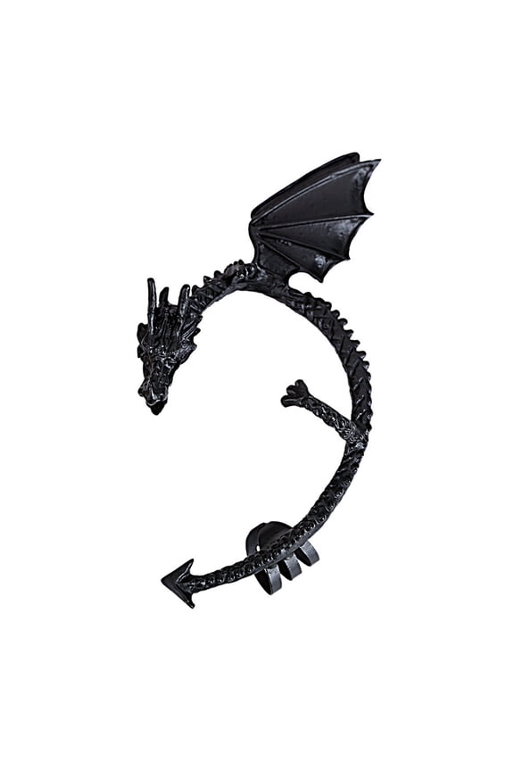 1Pc Ear Rings Durable Perfect Gift Convenient Carved Earrings Cuff Clips for Women Alloy Black