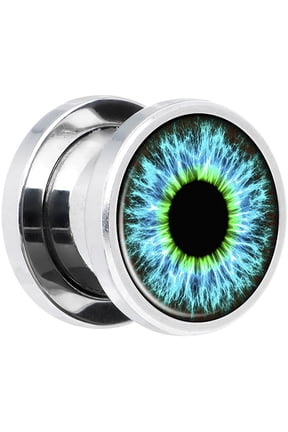 1Pc Unisex Enamel Eyeball Ear Plug Tunnel Expander Stretcher Piercing Jewelry Alloy Multi-color