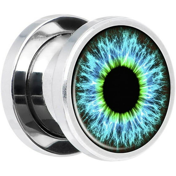 AYYUFE 1Pc Unisex Enamel Eyeball Ear Plug Tunnel Expander Stretcher Piercing Jewelry Alloy Multi-color