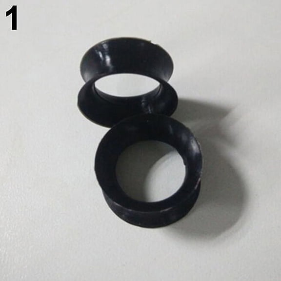 AYYUFE 2 Pcs Soft Silicone Ear Flesh Tunnels Plug Stretcher Piercing Gauge Earrings Silicone Black