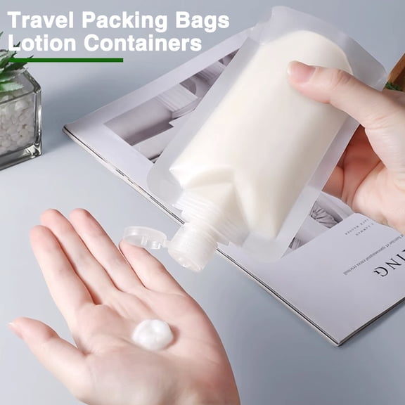 AYYUFE 2 Pcs Travel Sub-Bottling Set Packing Bags Transparent Leakproof No Odor Disposable Shampoo Body Wash Face Cream Lotion Storage Bag Portable Cosmetic Empty Refillable Bags