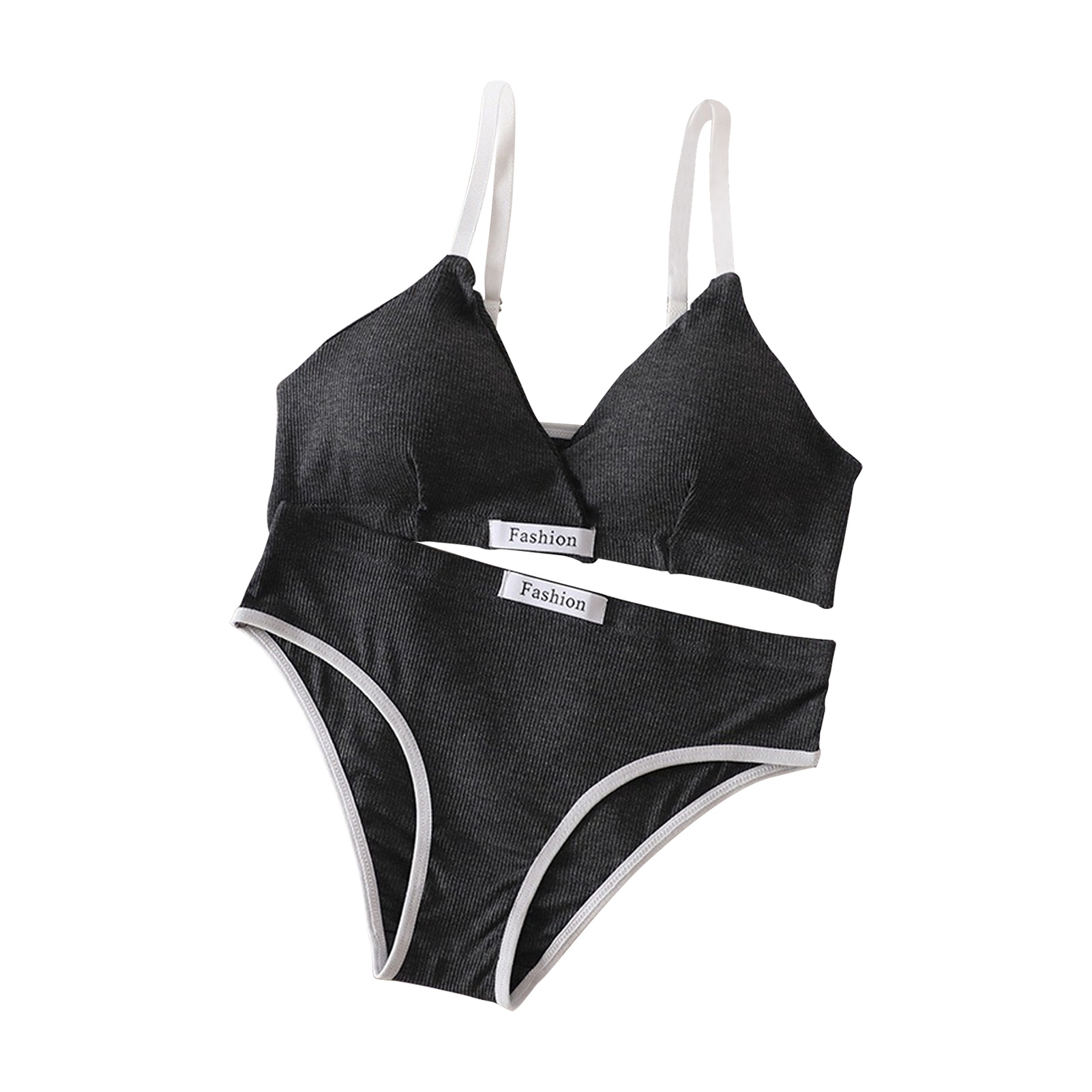 AYYUFE 2 Set Women Underwear Set Pure Color Adjustable Shoulder Strap