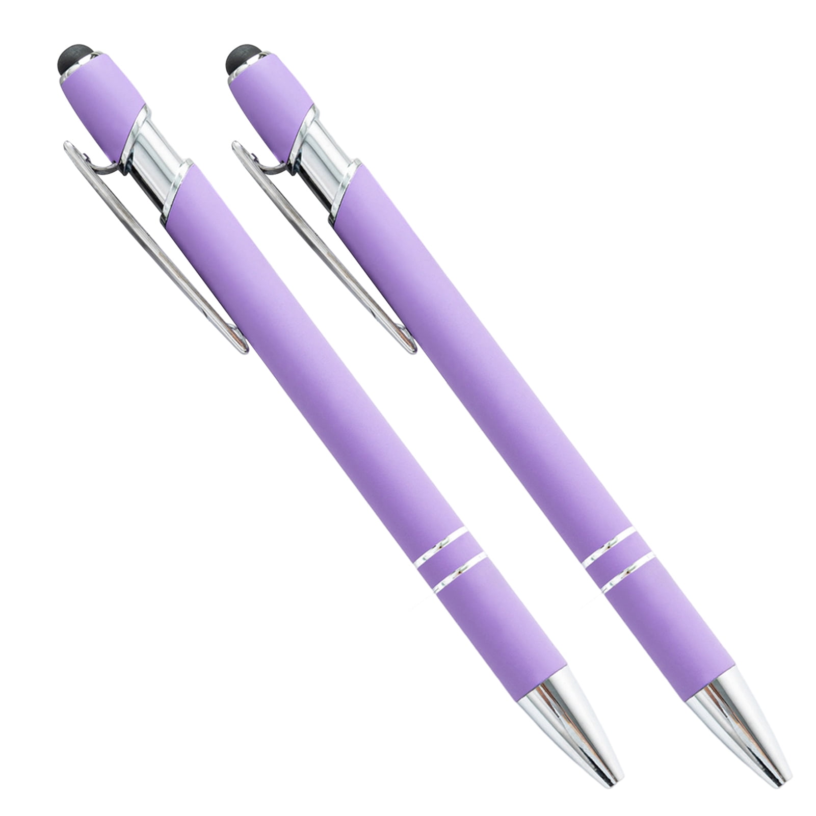 AYYUFE 20Pcs 1.0 Nib Refill Replaceable Ballpoint Pen with Clip Comfortable Grip Metal Aluminum Rod Black Ink Writing Pen Office Supplies Purple