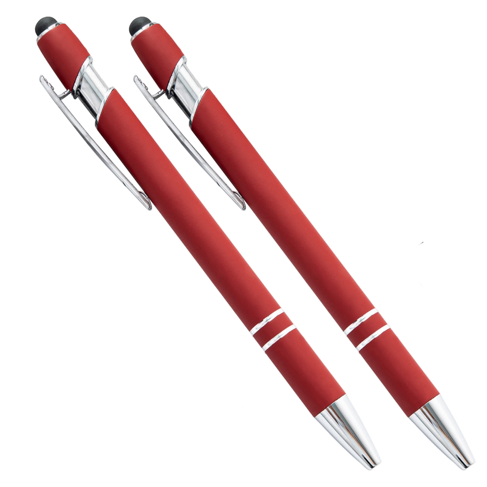 AYYUFE 20Pcs 1.0 Nib Refill Replaceable Ballpoint Pen with Clip Comfortable Grip Metal Aluminum Rod Black Ink Writing Pen Office Supplies Wine Red