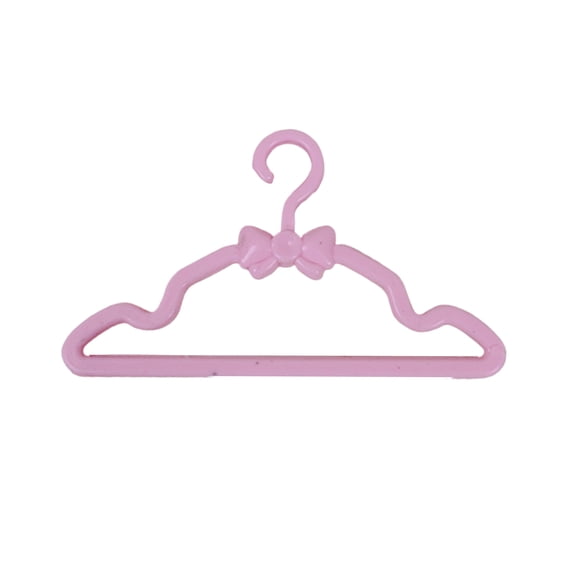 AYYUFE 20Pcs Doll Clothes Hanger Miniature Dollhouse Hangers Reusable Multifunctional Plastic Pink Miniature Clothes Rack for Doll