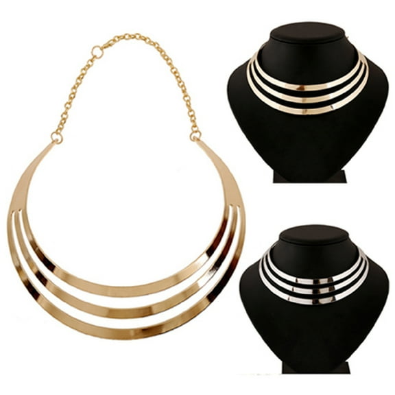 AYYUFE 2PCS Layered Necklace Unique Design Waterproof Alloy Exaggerated Layered Necklace for Wedding