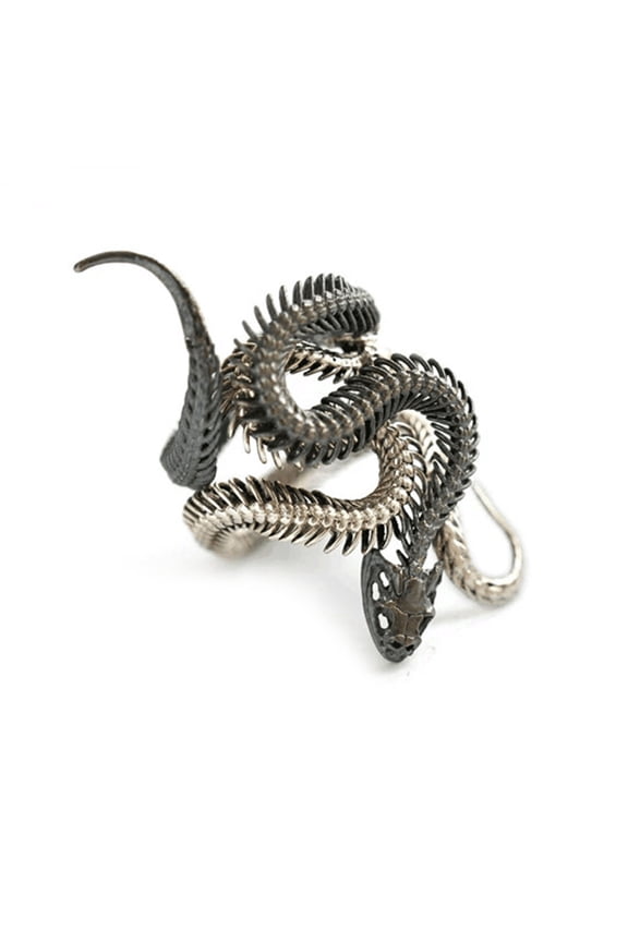 2Pcs Exaggerated Punk Wrapped Rings Copper Bronze Color Snake Shape Men Adjustable Rings for Cocktail Party Copper