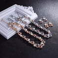 thumbnail image 1 of AYYUFE 2Pcs/Set Adjustable Extension Chain Necklace Earrings Set Ear Studs Faux Pearl Bridal Earrings Necklace Set Jewelry Accessory, 1 of 8