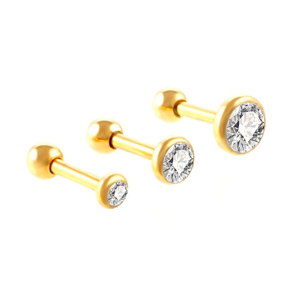 AYYUFE 3 Pcs Shiny Rhinestone Stud Earrings Women Charm Jewelry Gift Luxury Alloy + Rhinestone Gold