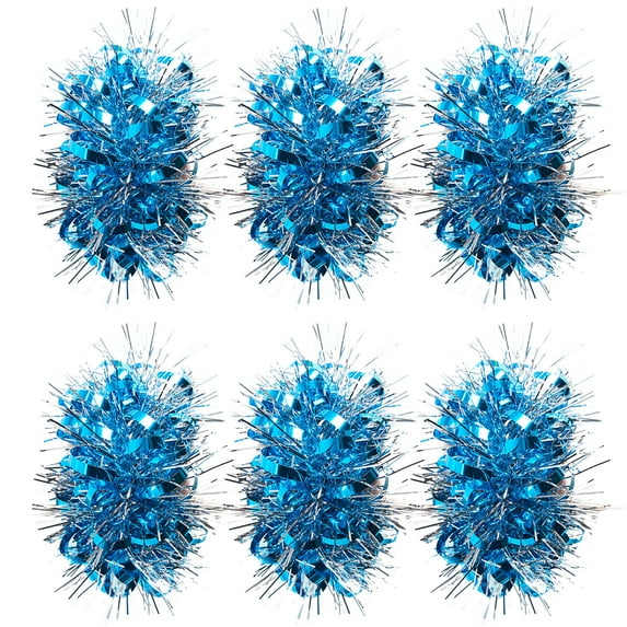 AYYUFE 30Pcs Cheerleading Pom Poms Elastic Wristband Ponytail Holder Hair Ropes Party Costume Gifts Bulk for Team Celebration Volleyball Game Lake Blue