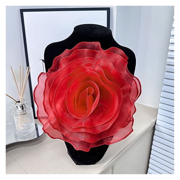 AYYUFE 3PCS Corsage 3D Flower Applique Sweater Dress Blouse Decor DIY Stitching Patch Clothing Accessories Wedding Party Clothes Adornment,Red