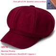 thumbnail image 1 of AYYUFE 3PCS Women Woolen Hat Fashion Easy Autumn Winter Warm Fashion Woolen Casual Beret Newsboy Cap French Beret Wool Solid Color Hat, 1 of 5