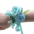 thumbnail image 1 of AYYUFE 3PCS Wrist Flower Non-Fading Multi-color Decorate Elegant Bride Groom Fake Wrist Corsage for Party Sky Blue, 1 of 7