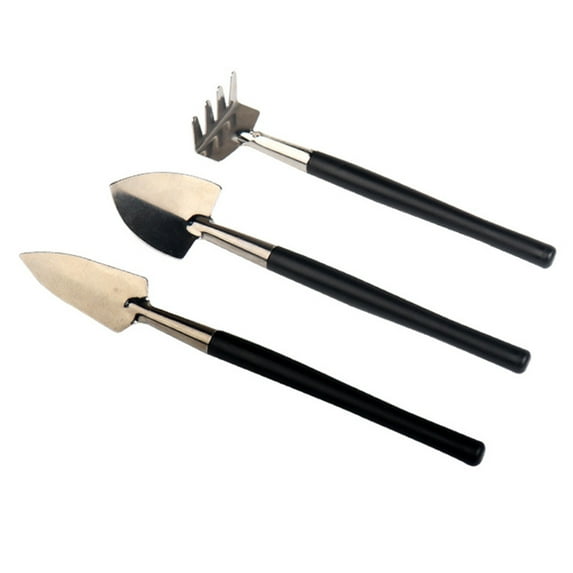 AYYUFE 3Pcs Gardening Shovel Non-Slip Handle Anti-rust High-efficiency Digging Compact Mini Garden Plant Spade Tool Set Household Accessories